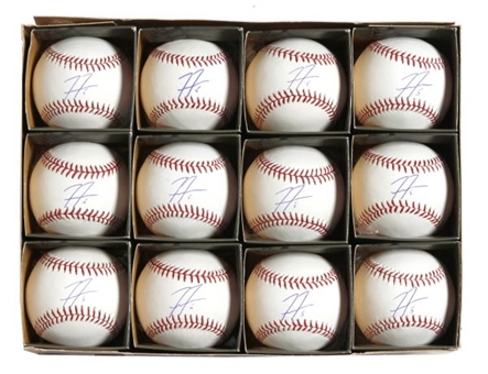 Lot of (12) Freddie Freeman Single-Signed Baseballs
